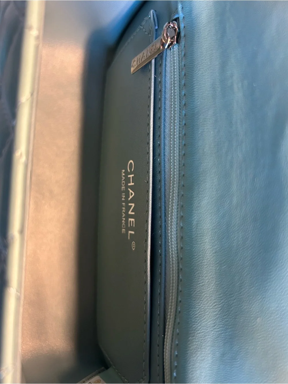 Mini Flap in Light Blue Lambskin - Picture 5 of 8